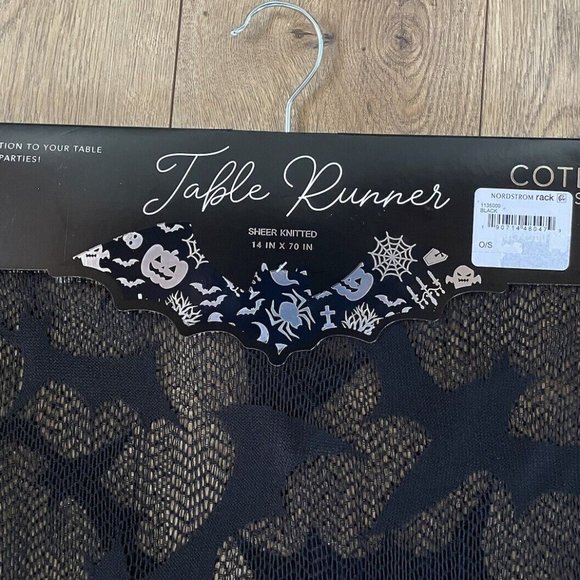 Coterie Studio Halloween Bats Spooky Addition Table Runner 14in x 70in - Picture 2 of 4